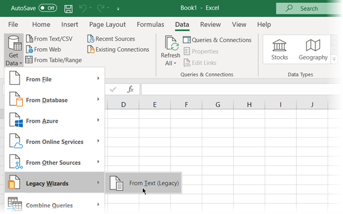 L'Assistant héritage de texte dans Microsoft Excel