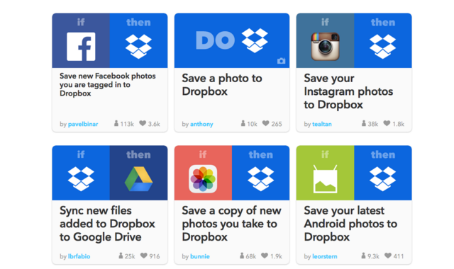 IFTTT Dropbox Recipes