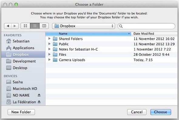 synchroniser dropbox mac