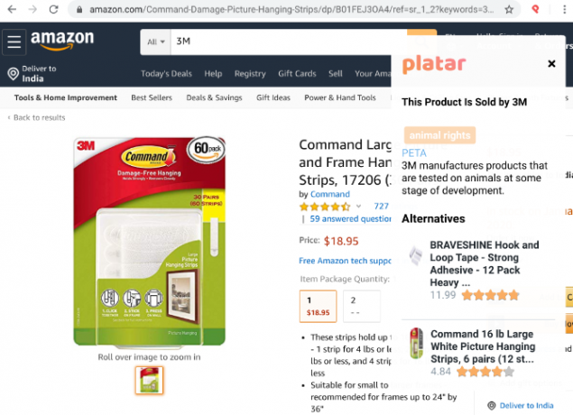Platar est une extension Chrome qui propose des alternatives éthiques aux produits lors de vos achats en ligne