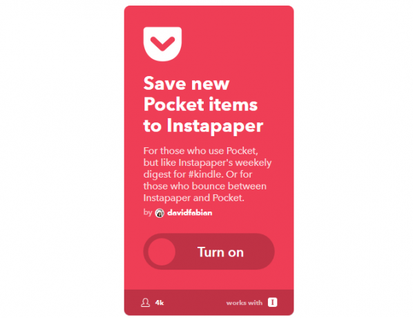 Le guide IFTTT ultime: utilisez l'outil le plus puissant du Web comme un pro 62IFTTT PocketToInstapaper