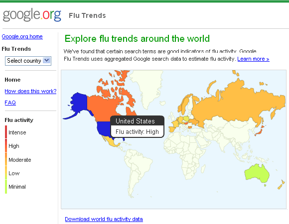 activité mondiale de la grippe