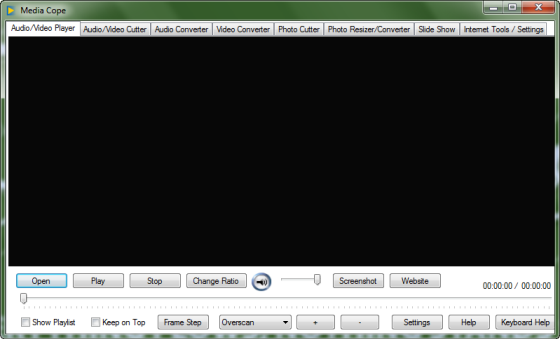 Media Cope - Un tout en un Media Player, Cutter & Converter interface