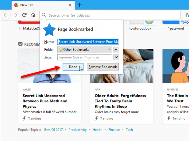 Personnaliser les recommandations de Firefox Pocket