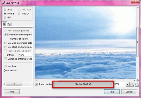 gimp optimiser l'image pour le site web