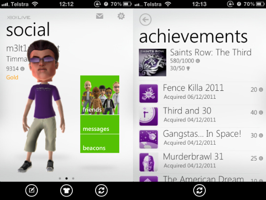 Les applications Xbox LIVE désormais disponibles pour Windows Phone 7 et iOS [Actualités] mon application iphone xbox live