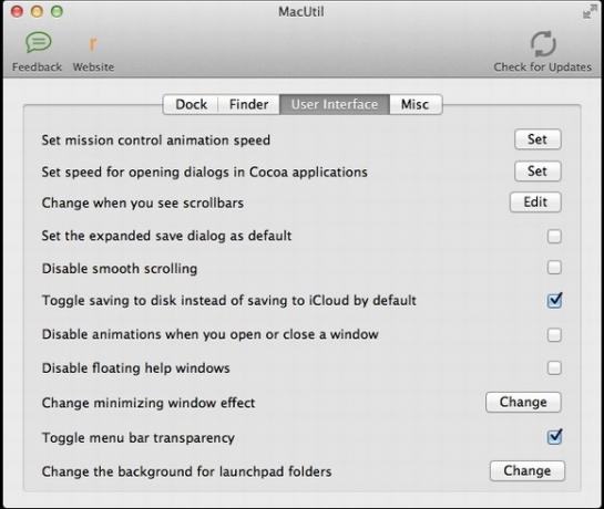 MacUtil: Personnalisez facilement les fonctionnalités de Mac OS X à partir d'un menu simple [Mac OS X] mui