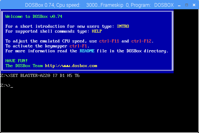 DOSBox sur Raspberry Pi