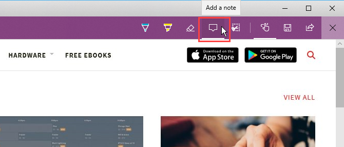 Cliquez sur Ajouter une note dans Edge
