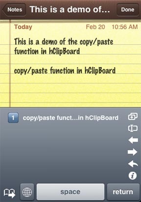 hclipboard - application copier-coller pour iphone