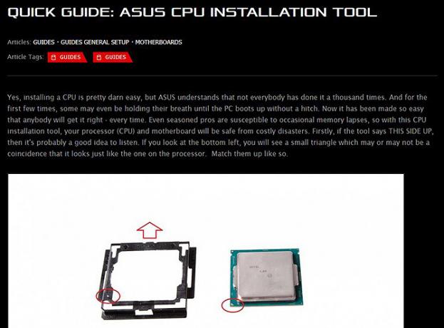 Tout ce dont vous avez besoin pour construire un PC - Outil d'installation du CPU