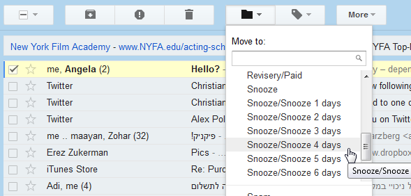 bouton snooze gmail