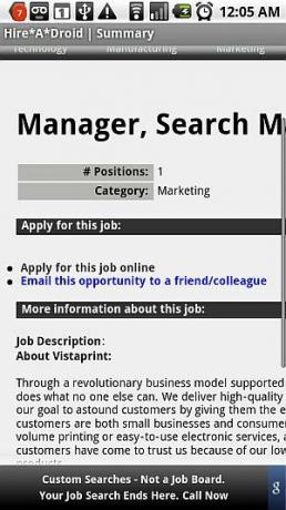 Rechercher des emplois à partir de votre téléphone mobile Android avec un appareil Hire-A-Droid12