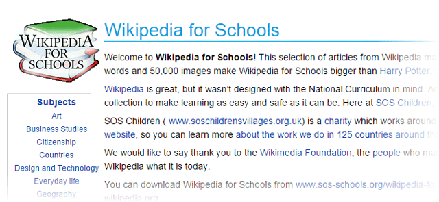 Wikipédia pour les écoles