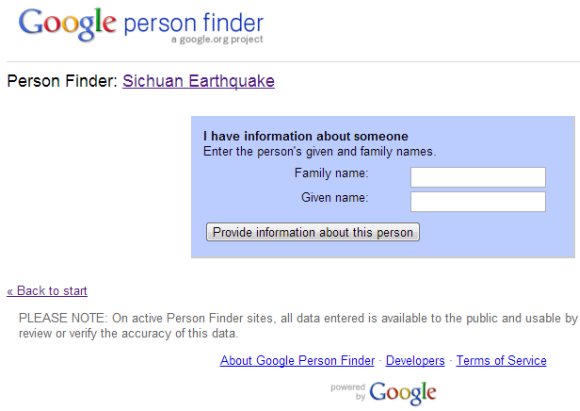 Comment utiliser Google Person Finder pour localiser vos proches après une catastrophe googlepersonfinder5