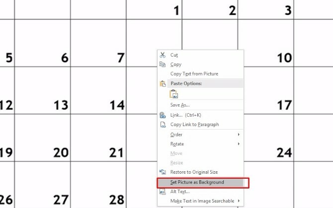 créer un modèle de calendrier onenote