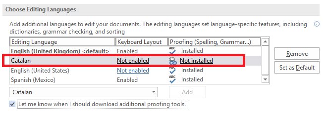 Comment vérifier l'orthographe et la grammaire dans la nouvelle langue du dictionnaire Microsoft Word MS Word