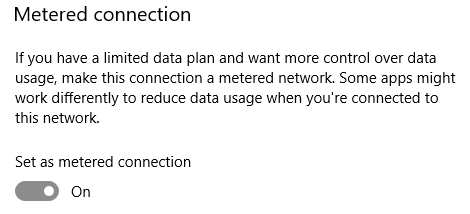 Comment obtenir la mise à jour de Windows 10 Creators maintenant Windows 10 Metered Connection 2