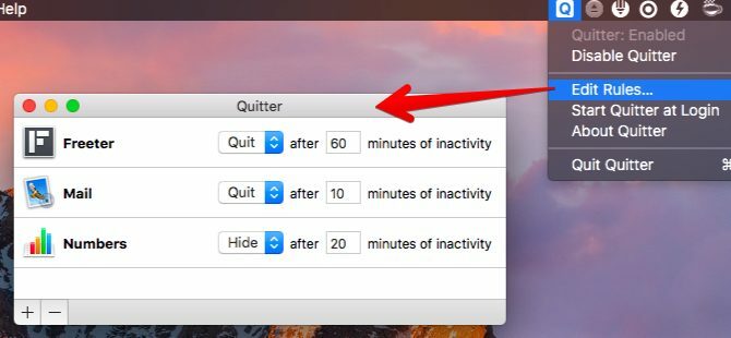 quitter-Mac Applications de la barre de menus