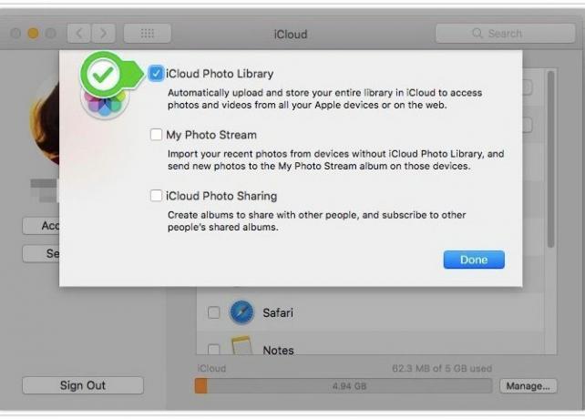 Photothèque Mac - activez la synchronisation icloud