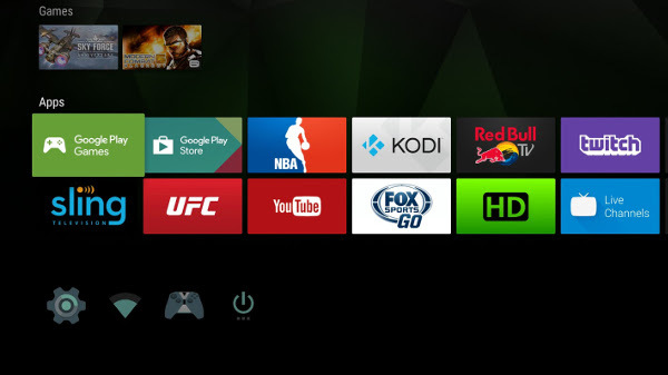 écran d'accueil android tv