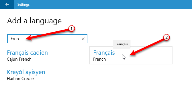 comment changer la langue du système dans Windows 10