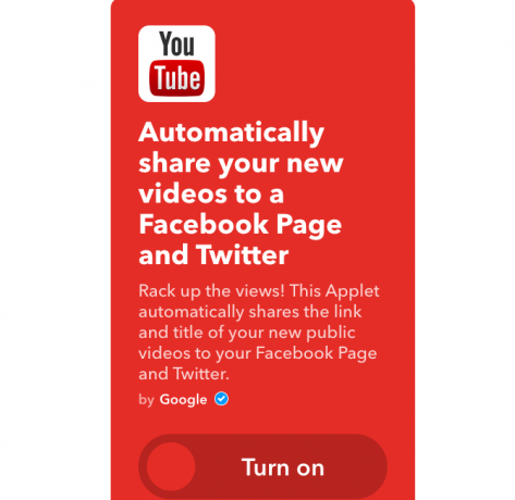 youtube ifttt partager sur twitter et facebook