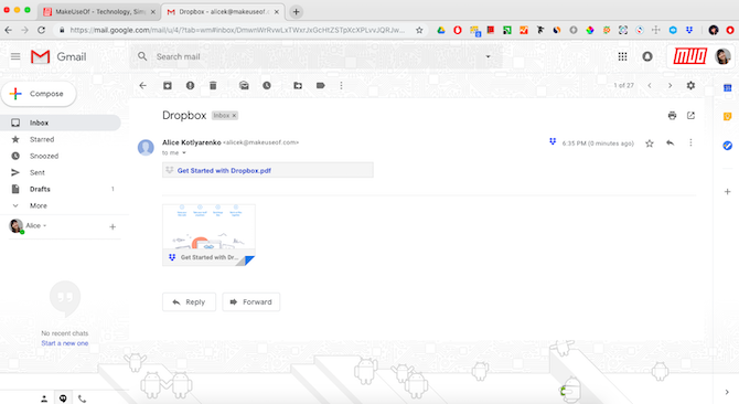 Dropbox pour Gmail, une extension Chrome pour prévisualiser les liens Dropbox