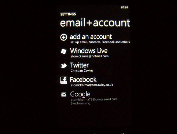 configuration de gmail windows phone