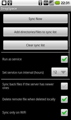 Android dropbox de carte SD sync