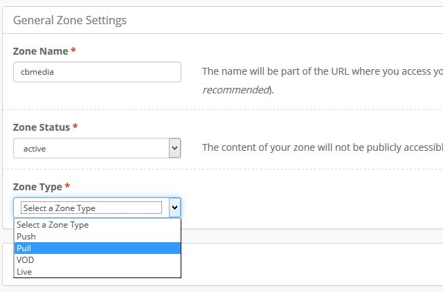 configuration de la zone muo-keycdn