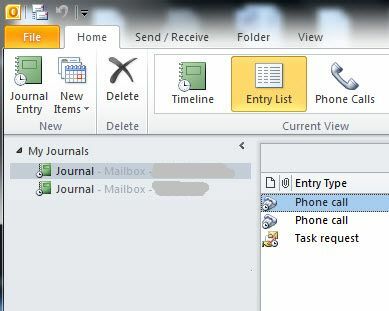 Suivez les e-mails, les appels téléphoniques et les tâches avec le journal Outlook Journal2