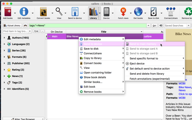 calibre-send-news-device