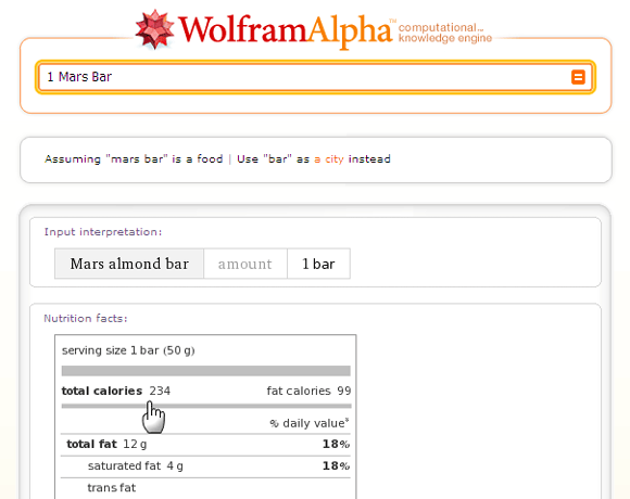 10 termes de recherche pour mettre Wolfram Alpha à bon escient au quotidien Wolfram Food1