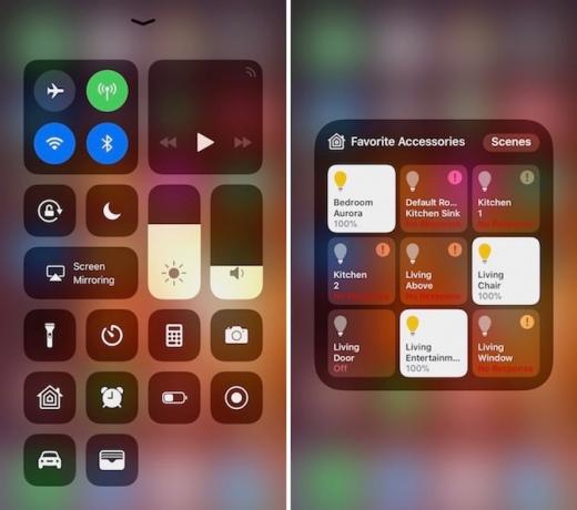 Widget d'accueil du Centre de contrôle iOS 11