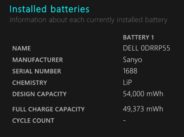 Rapport de batterie