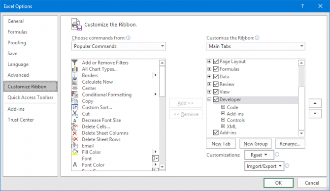 comment enregistrer une macro dans Excel 2016