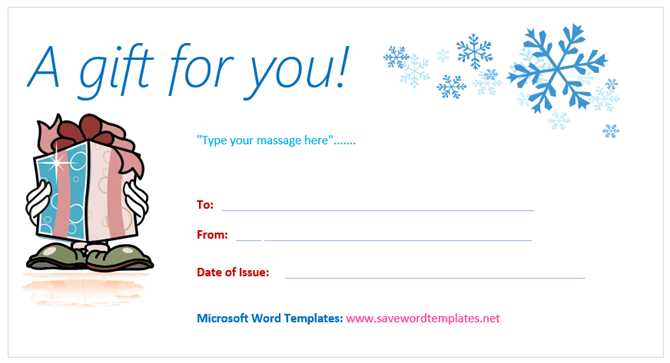 modèles de certificats-cadeaux Microsoft Office Flocon de neige