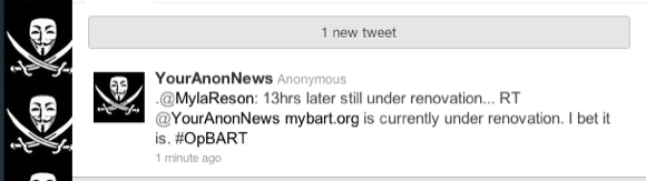 Hacker Group Anonymous Attacks Site myBart.org [Nouvelles] screenshot9382