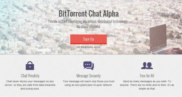 Inscription à BitTorrent-Chat-Alpha