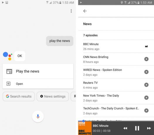 google assistant play news