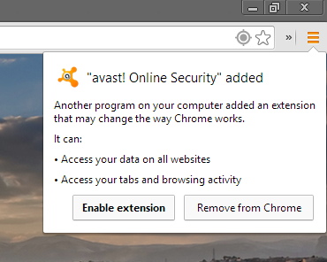 Avast - Plugin de protection du navigateur - Chrome