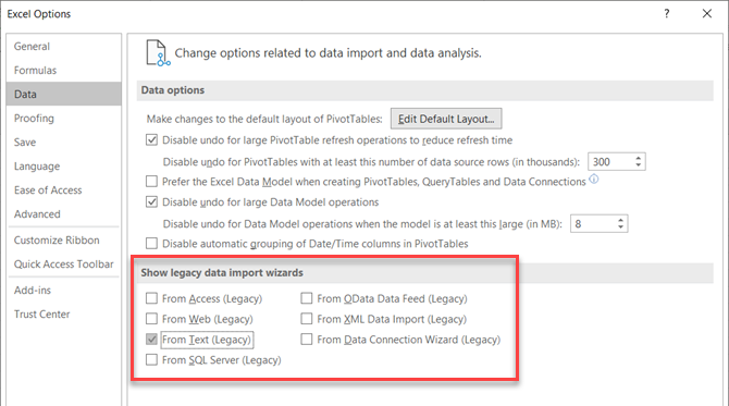 Activer l'assistant d'importation de texte dans Microsoft Excel