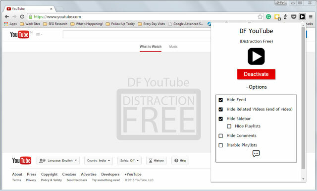 YouTube sans distraction