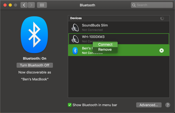 Mac Supprimer le périphérique Bluetooth