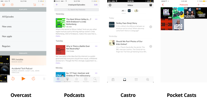 applications de podcast pour la comparaison de l'iphone