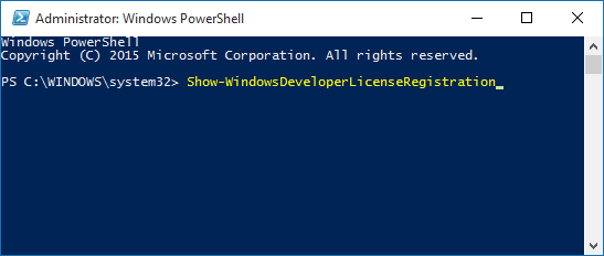 licence de développement powershell