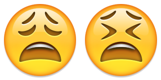 émoticône emoji fatigué angoissé