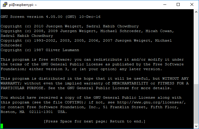 Licence de présentation du terminal GNU Screen