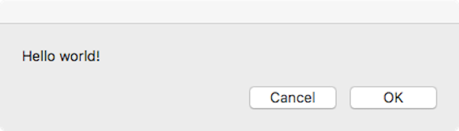 Boîte de dialogue Hello World